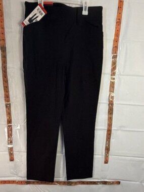 Hilary Radley Women's Black Slim Straight Dress Pants Tummy Control 27" Inseam